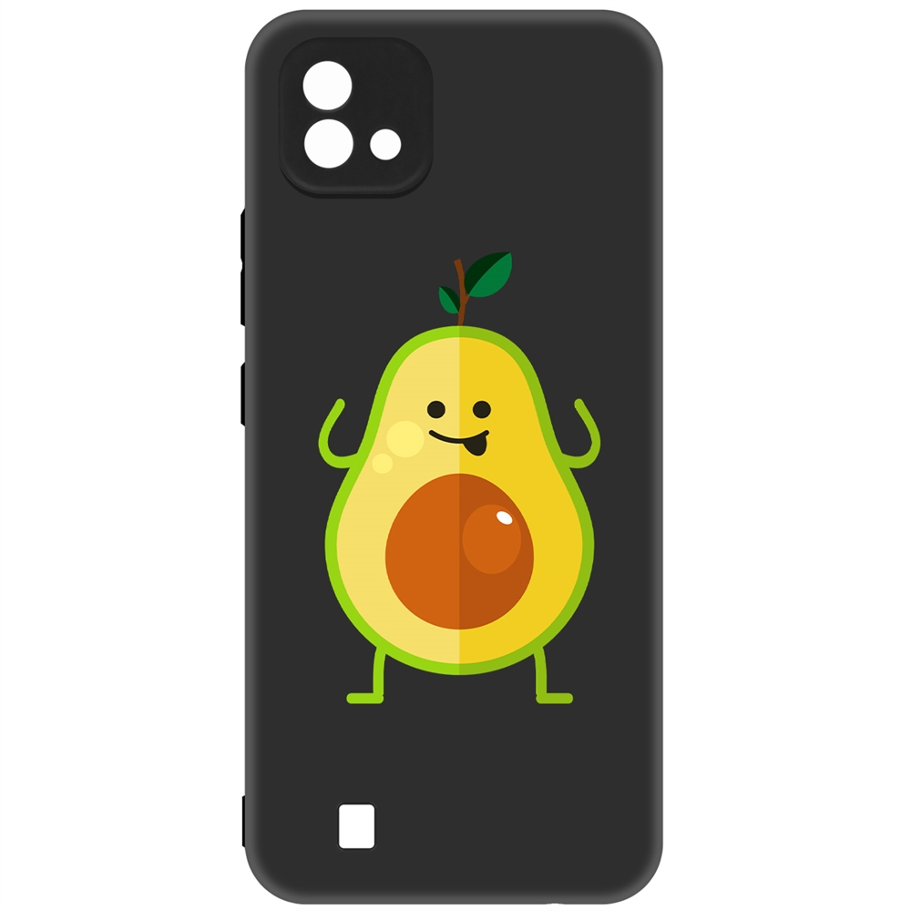 Чехол-накладка Krutoff Soft Case Авокадо Веселый для Realme C20 черный