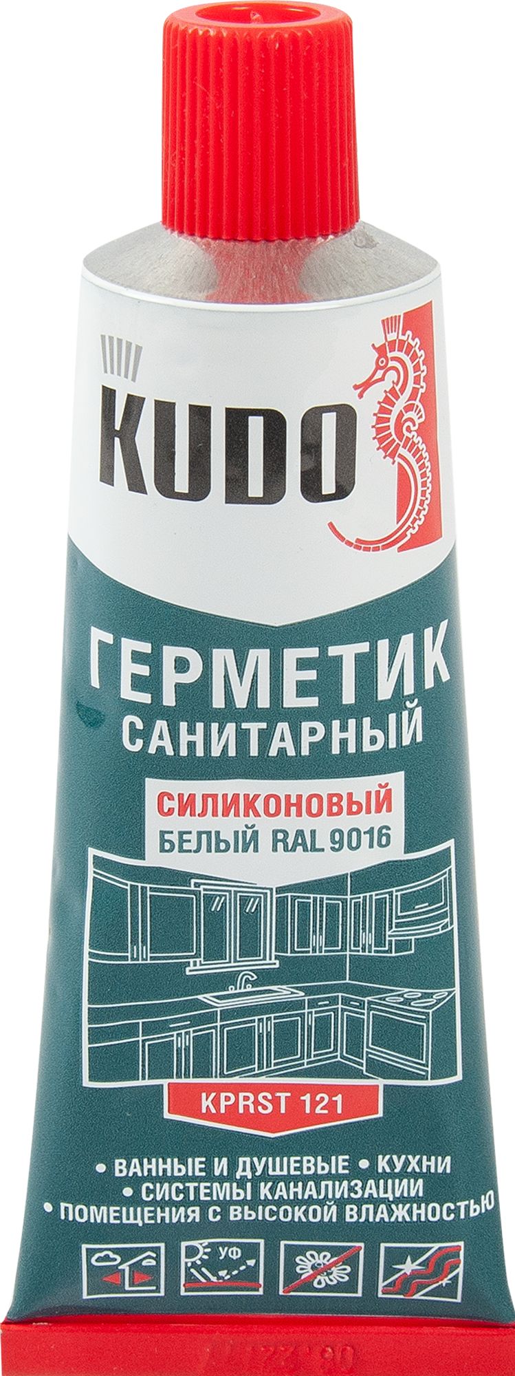 

Герметик силиконовый Kudo Praktik санитарный белый, тюбик 85 мл