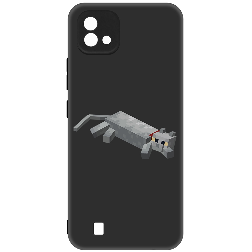 Чехол-накладка Krutoff Soft Case Minecraft-Кошка для Realme C11 (2021) черный