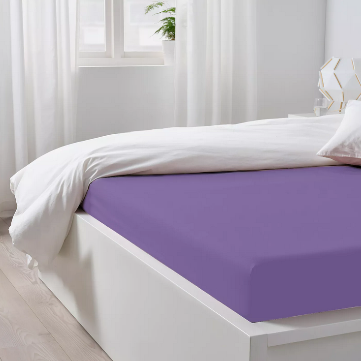 фото Простынь на резинке 80*200*20 "фиолетовый", трикотаж постель-виктория