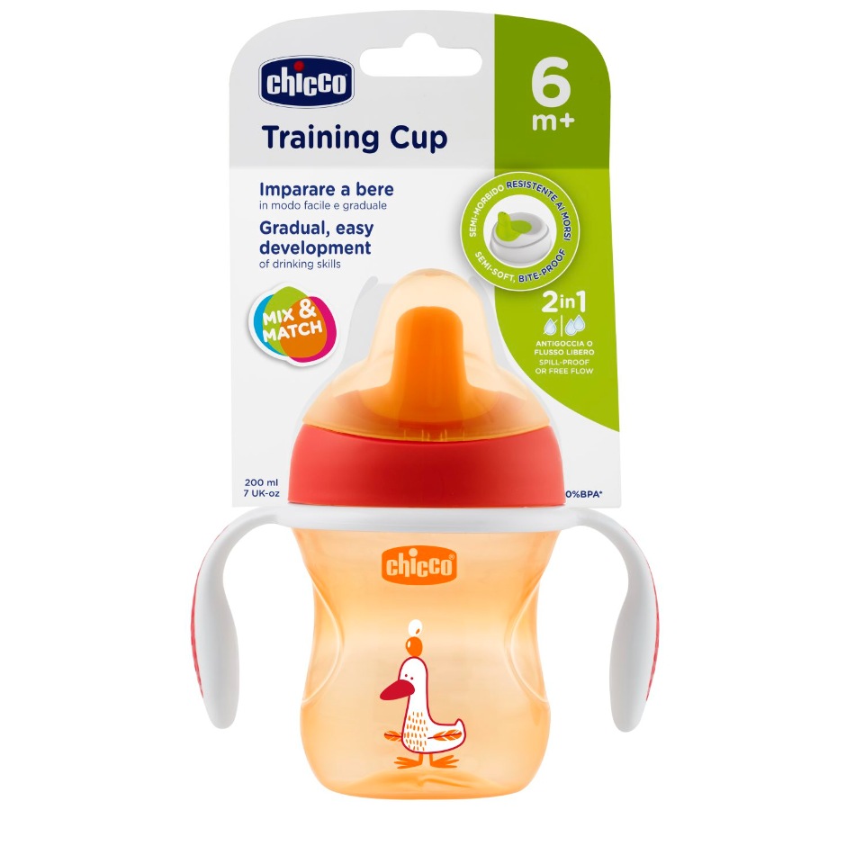 

Чашка-поильник Chicco Training Cup полужесткий носик 200мл красный, 340728534