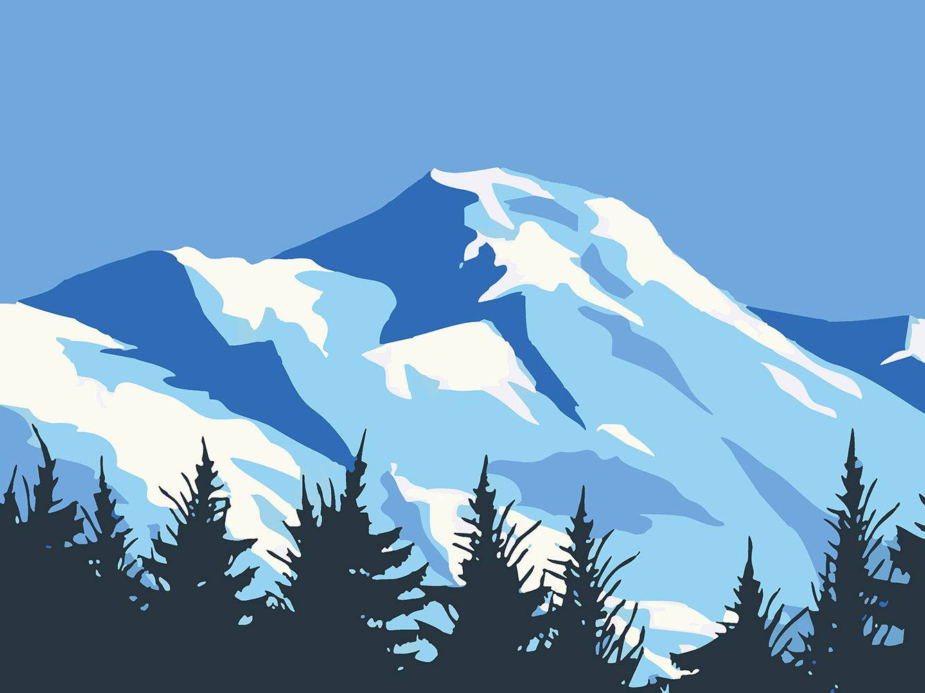 фото Картина по номерам красиво красим голубая гора, 80 х 90 см