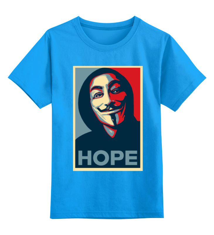 

Детская футболка Printio Anonimus obey цв.голубой р.128, 0000000781330