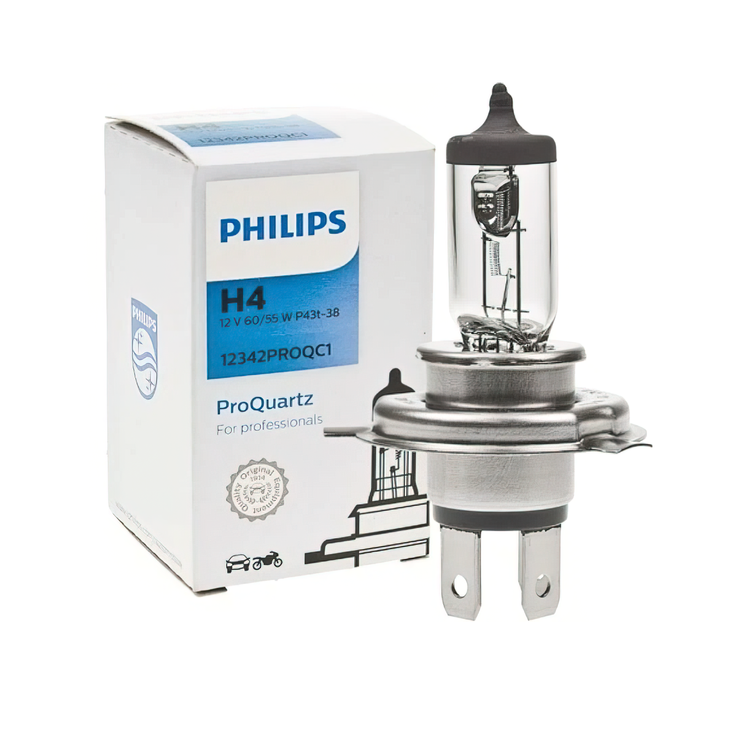 Лампа галогенная PHILIPS 12342PROQC1 H4 60/55W (P43t) 12v