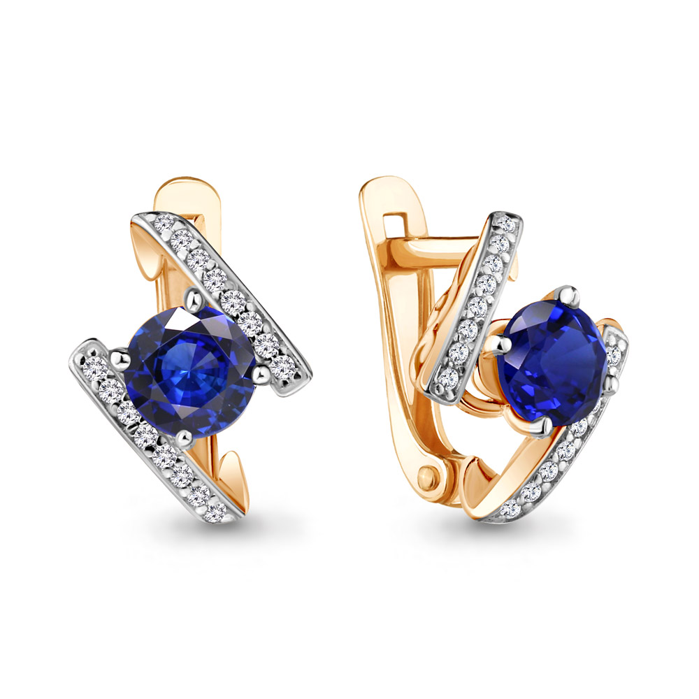 

Серьги из серебра с фианитом Aquamarine 42979Б_925_з, 42979Б_925_з