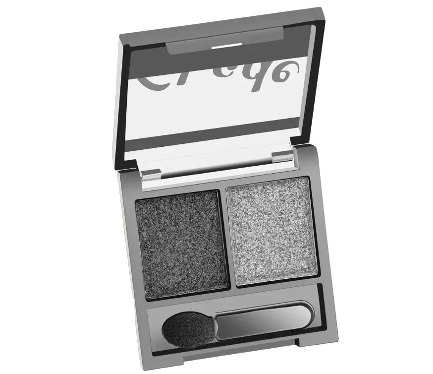 

Тени для век Farres cosmetics Shade 2-х цветные №08 Мокрый асфальтсеребро, Серый, изысканный макияж
