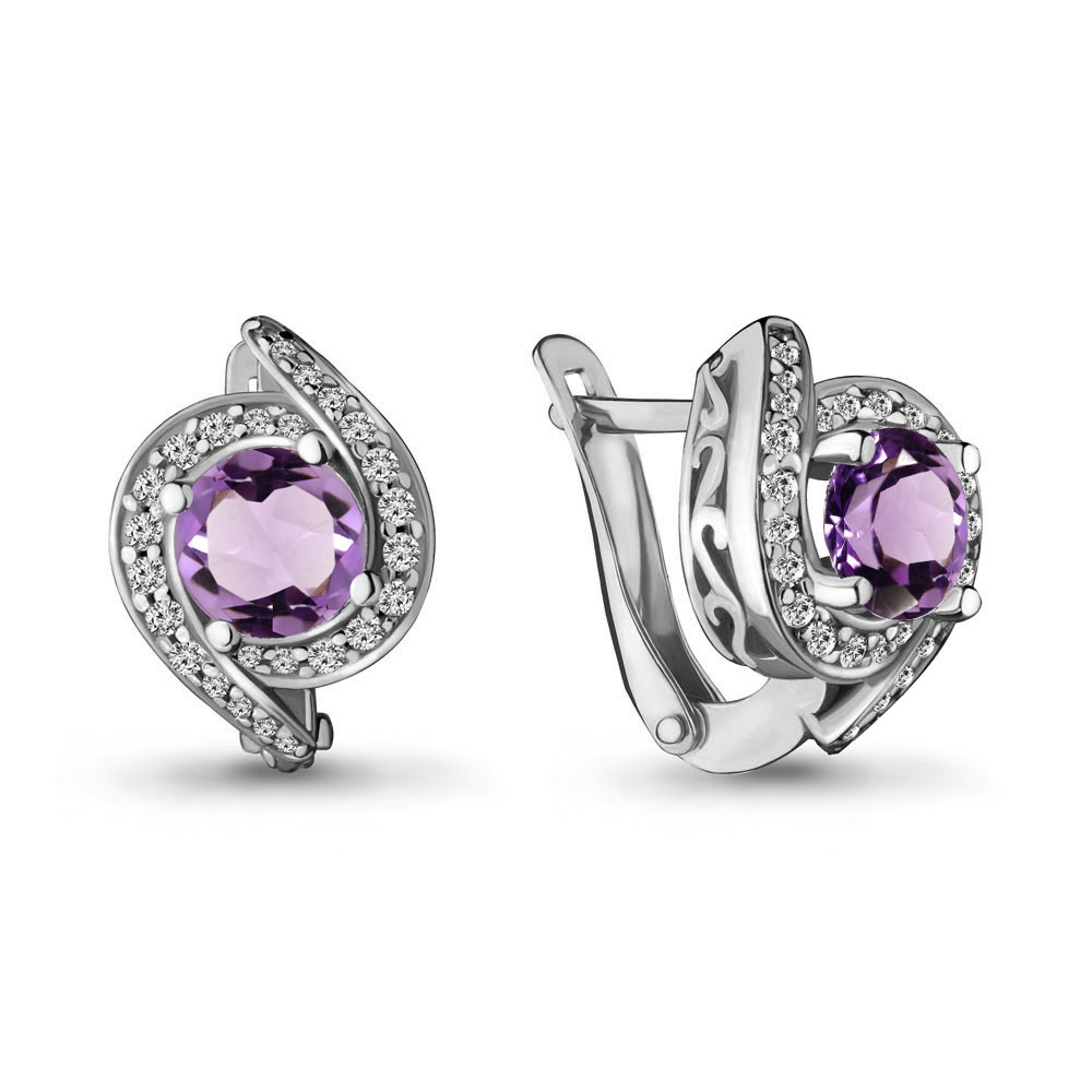 

Серьги из серебра с аметистом Aquamarine 4297704А_925_р, 4297704А_925_р