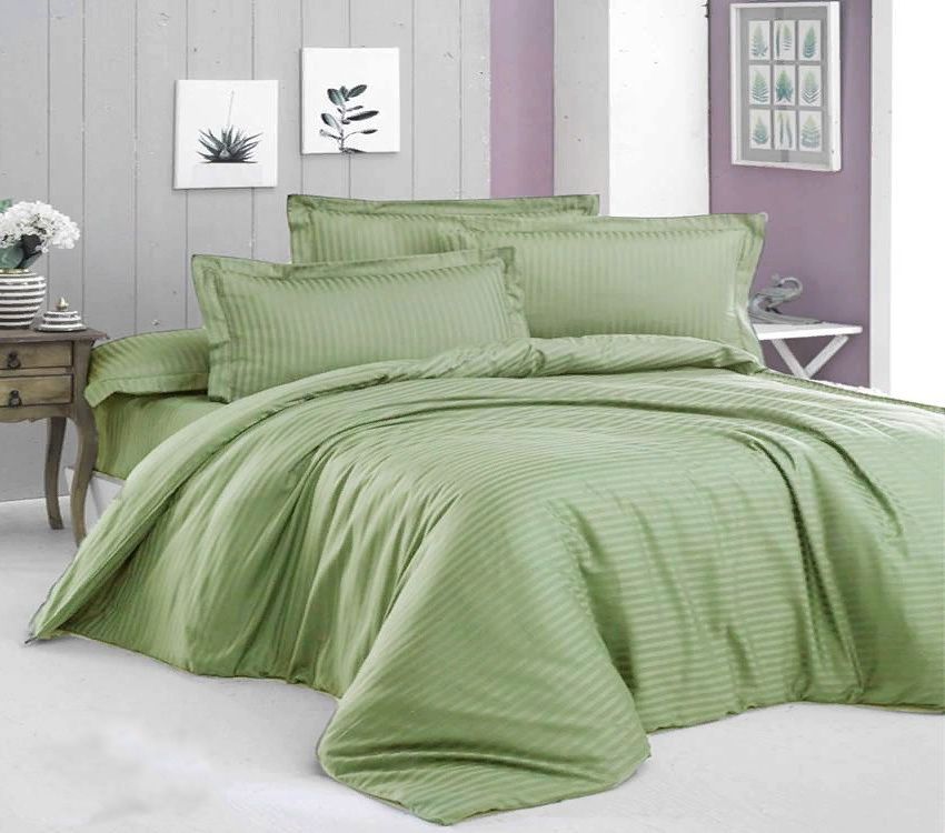 

Простыня Maktex из страйп-сатина на резинке 90x200x20 Фисташка 1х1, Простыни из страйп-сатина на резинке 125