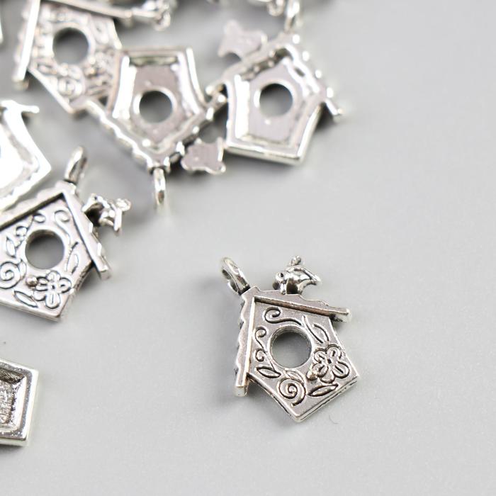 

Декор для творчества Арт Узор металл Птичка на скворечнике серебро 1,7х1,4 см, 40шт., Серебристый