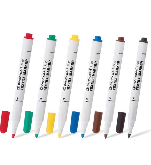 Набор фломастеров для рисования на ткани Macav (несмываемые, 6 цветов)