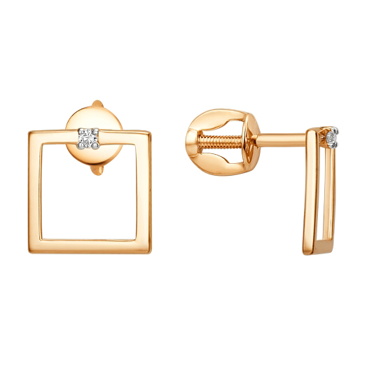 

Серьги из красного золота Golden Eagle 016922-1102, фианит, 016922-1102