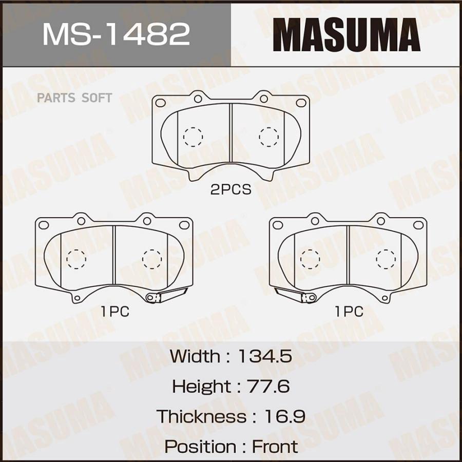 

Тормозные колодки MASUMA дисковые MS1482