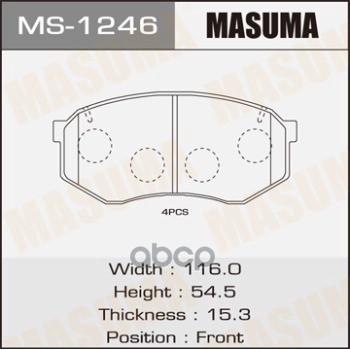 

Тормозные колодки MASUMA дисковые MS1246