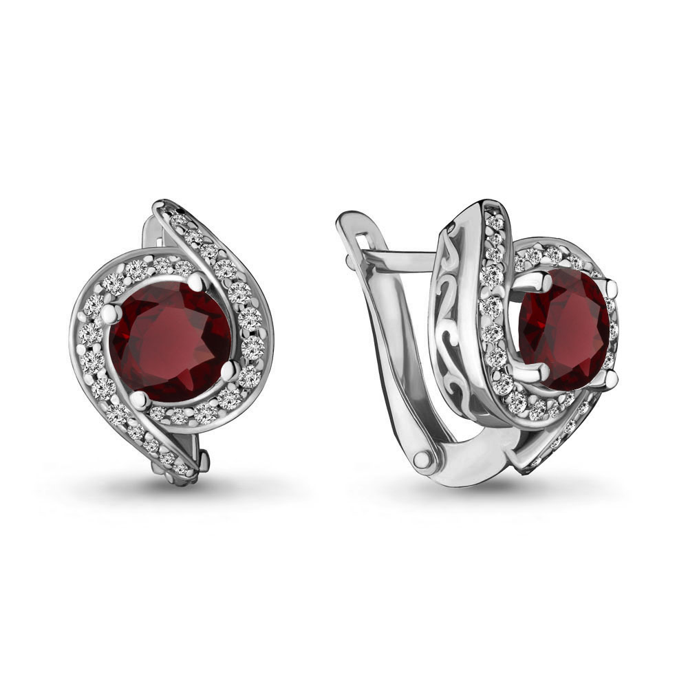

Серьги из серебра с гранатом Aquamarine 4297703А_925_р, 4297703А_925_р