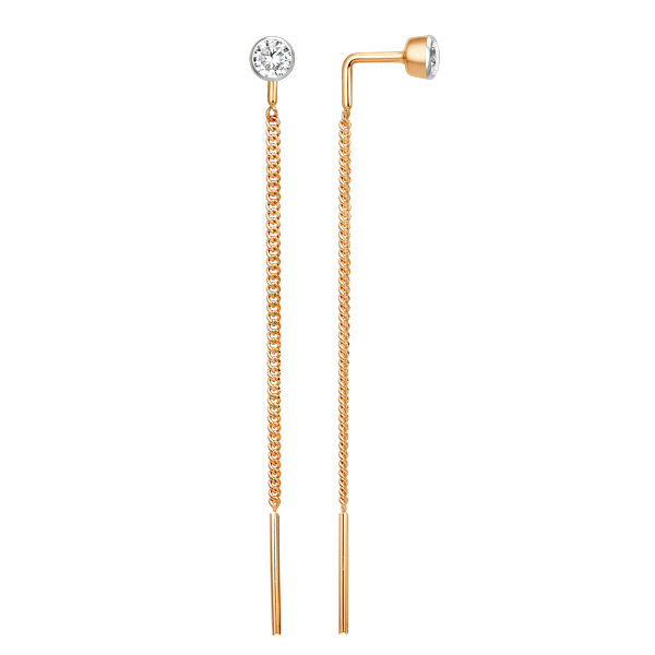 

Серьги из красного золота Golden Eagle 015672-1102, фианит, 015672-1102