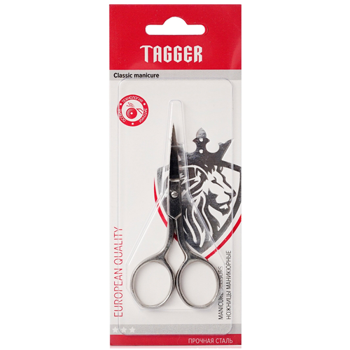 Ножницы маникюрные Tagger для кутикулы с загнутыми кончиками серебро ножницы маникюрные premium для кутикулы загнутые узкие 9 3 см 7030589