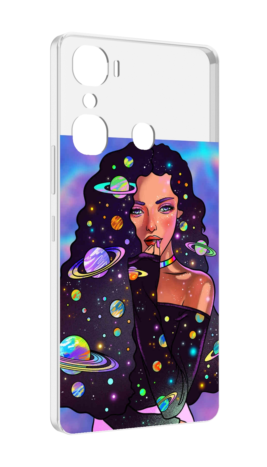 

Чехол MyPads девушка-с-планетами-в-волосах женский для Infinix Hot 12 Pro, Прозрачный, Tocco