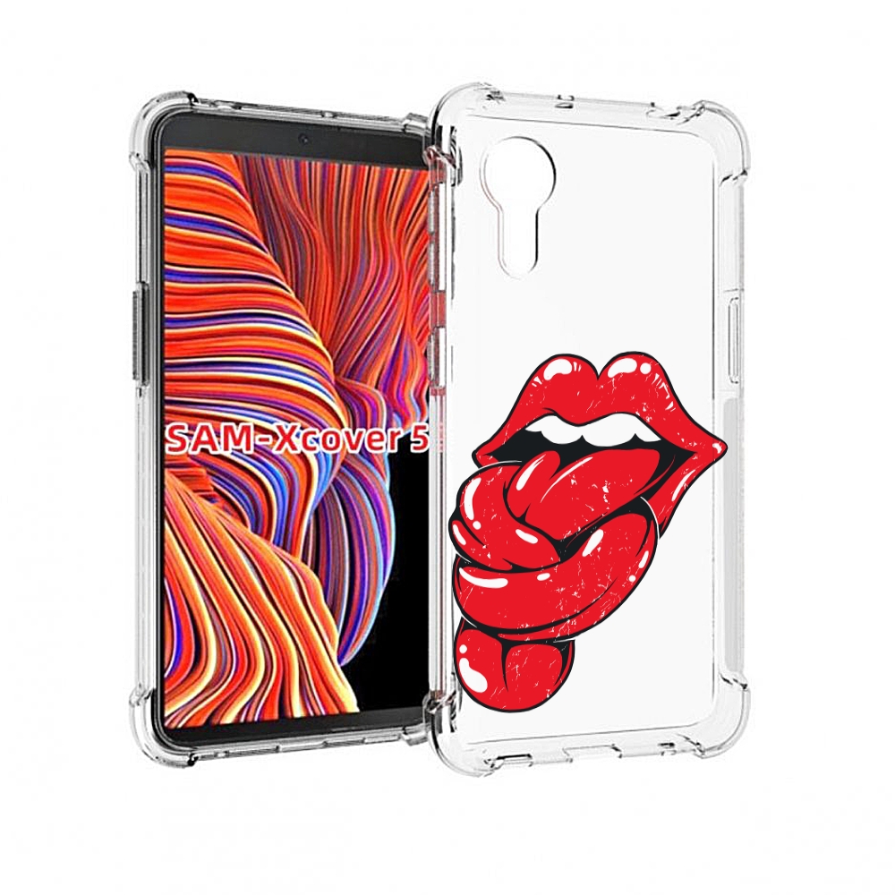 

Чехол MyPads яркие губы с языком для Samsung Galaxy Xcover 5, Прозрачный, Tocco