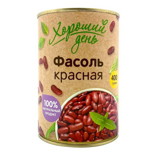 

Фасоль красная Хороший день натуральная 400 г