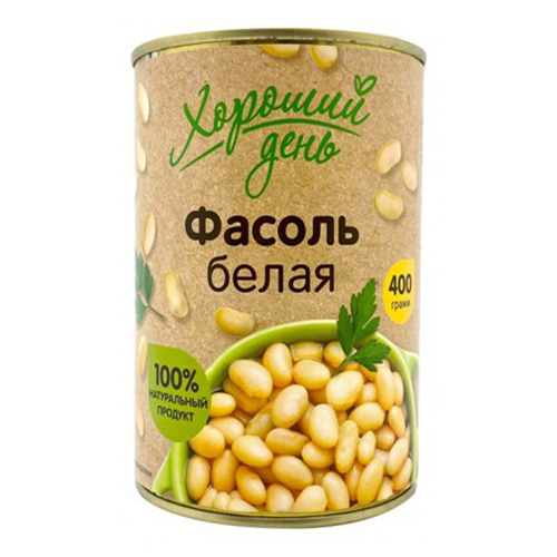 

Фасоль белая Хороший день натуральная 400 г