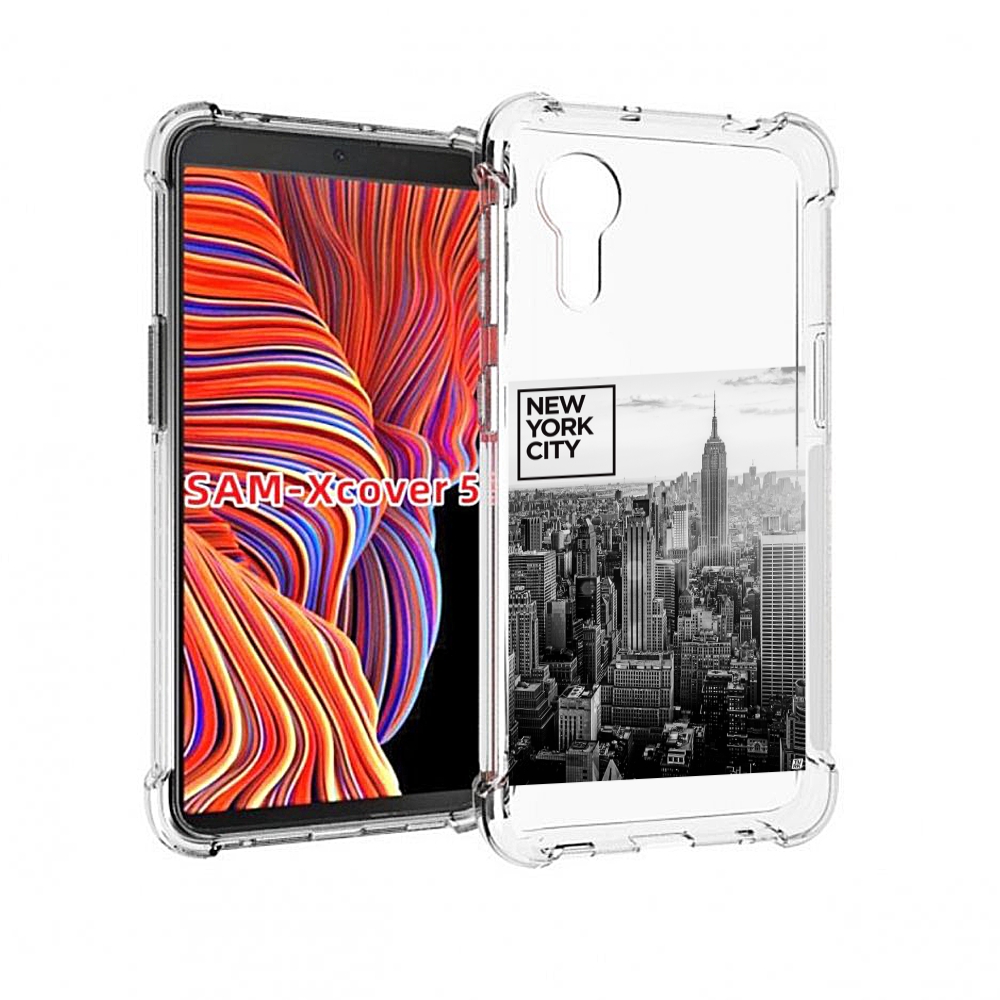 Чехол MyPads черно белый Нью-Йорк для Samsung Galaxy Xcover 5