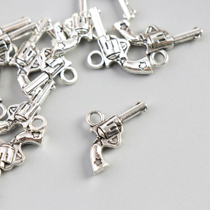 

Декор для творчества Арт Узор металл Револьвер с барабаном серебро 1,4х2 см, 30шт., Серебристый