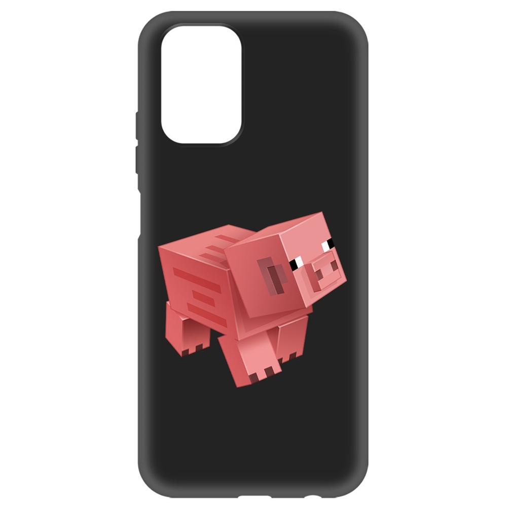 

Чехол-накладка Krutoff Soft Case Minecraft-Свинка для Xiaomi Redmi 10 черный