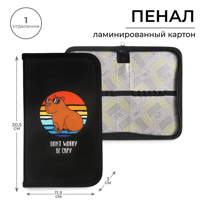 

Пенал Calligrata Be capy 1 секция 115 х 205 х 30 мм ламинированный картон, Разноцветный