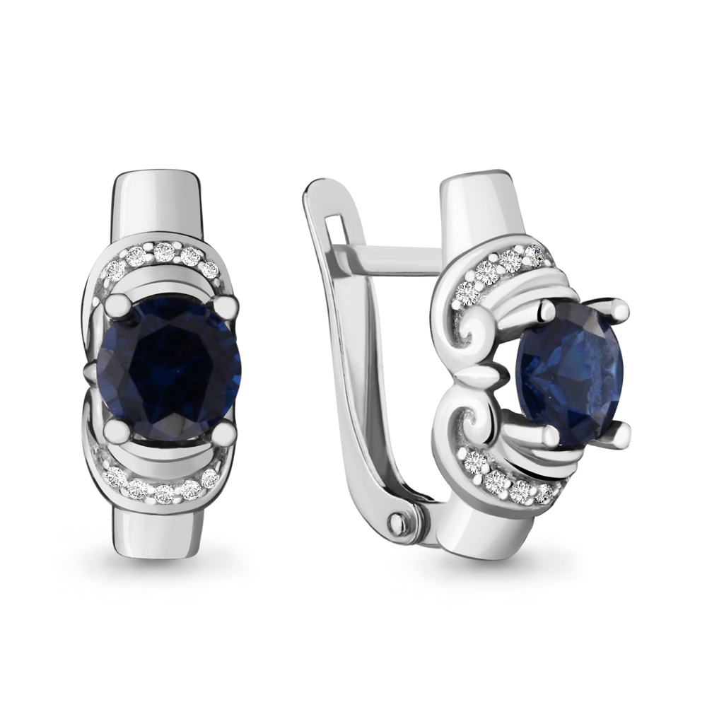 

Серьги из серебра с фианитом Aquamarine 42970Б_925_р, 42970Б_925_р