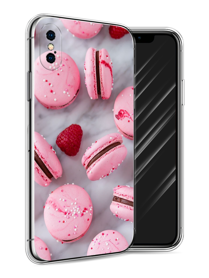 

Чехол Awog на Apple iPhone X (10) / Айфон X (10) "Макарони с малиной", Разноцветный, 11050-10