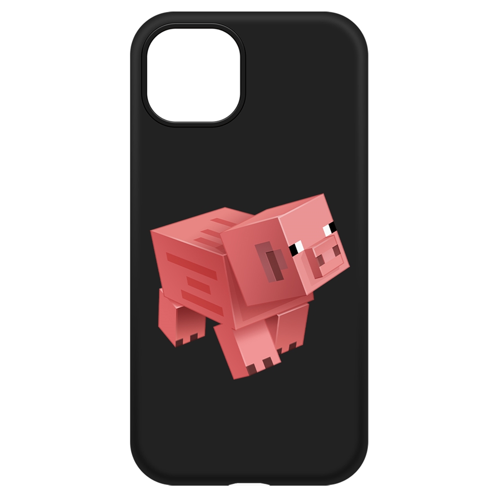 

Чехол-накладка Krutoff Soft Case Minecraft-Свинка для iPhone 13 черный