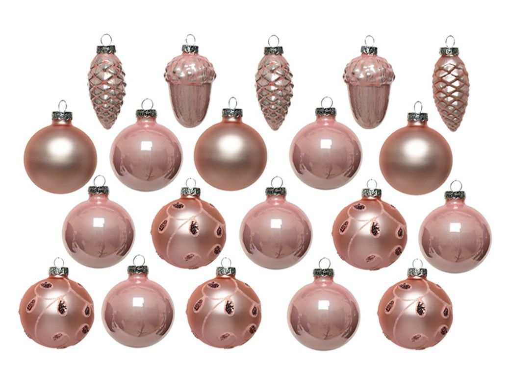 фото Набор шаров на ель kaemingk 171713 7 см розовый 15 шт.