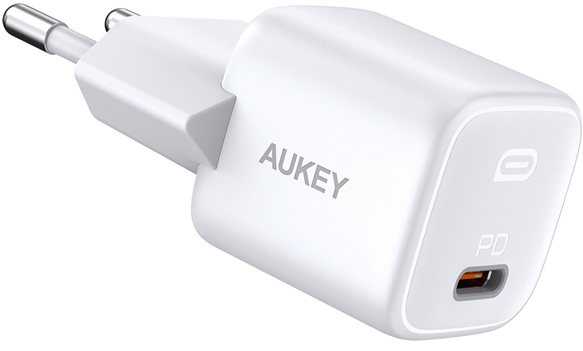 фото Сетевое зарядное устройство aukey omnia mini 20w pd pa-b1 1xusb type-c 2.4 а белый
