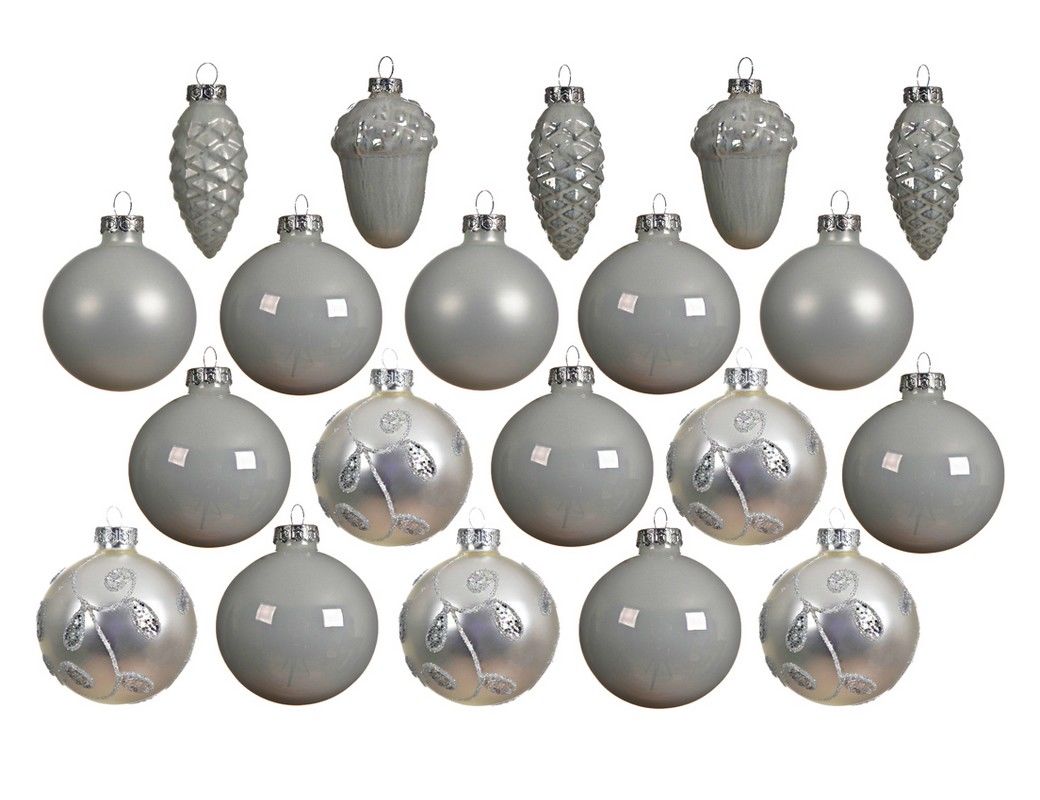 фото Набор шаров на ель kaemingk 171712 7 см белый 15 шт.