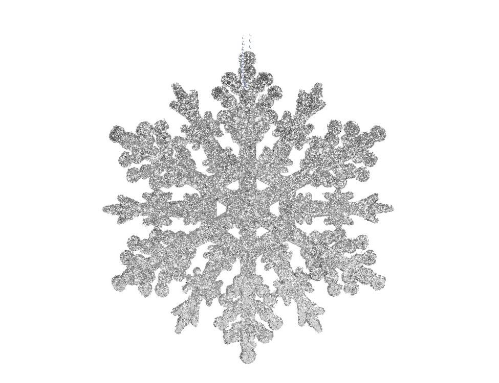 фото Набор снежинок нежные искорки, пластик, серебряный, 10 см (4 шт.), koopman international
