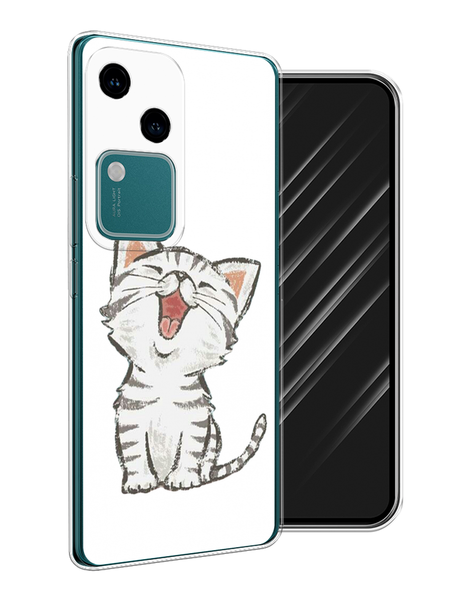 

Чехол Awog на Vivo V30/S18 "Котенок рисованный", Серый;белый, 2610250-1