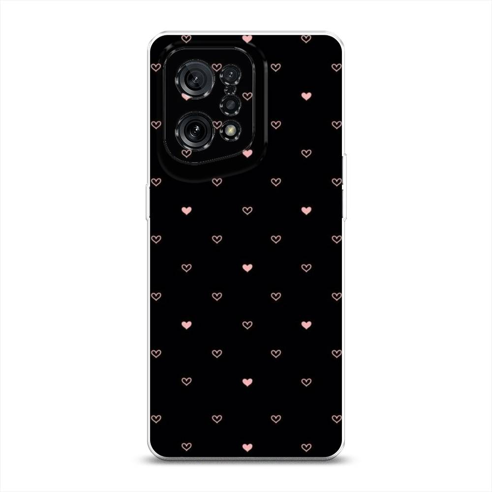 

Чехол Awog на Oppo Find X5 "Черный фон и сердечки", Разноцветный, 259750-3