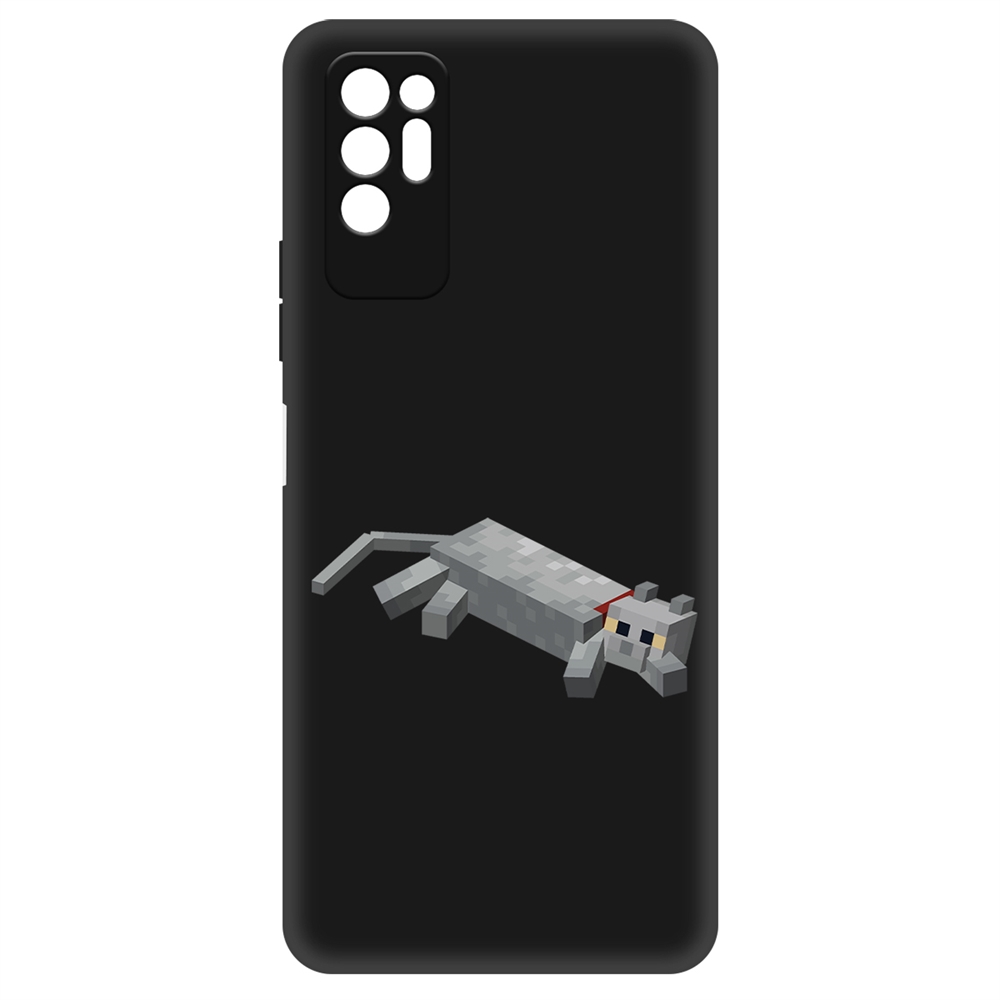 Чехол-накладка Krutoff Soft Case Minecraft-Кошка для TECNO Pova 2 черный