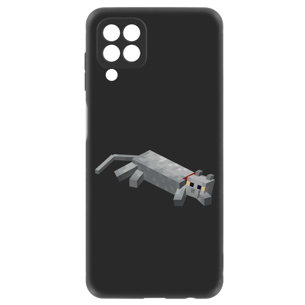 Чехол-накладка Krutoff Soft Case Minecraft-Кошка для Samsung Galaxy M32 (M325) черный