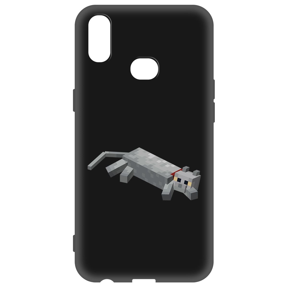 Чехол-накладка Krutoff Soft Case Minecraft-Кошка для Samsung Galaxy A10s (A107) черный