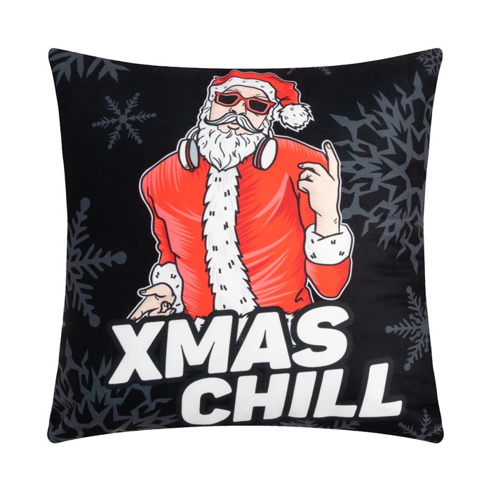 фото Подушка новогодняя этель «xmas chill», 40*40 см, 100% п/э, велюр nobrand