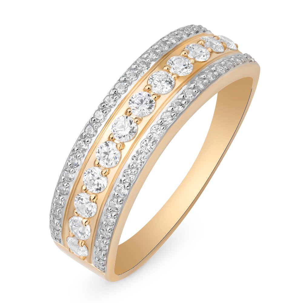

Кольцо женское из красного золота с кристаллами cваровски 585Gold 301011578, р. 17, 301011578