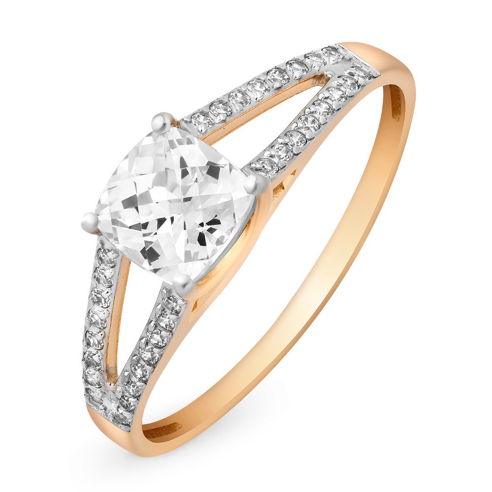 

Кольцо женское из красного золота с кристаллами cваровски 585Gold 301009585, р. 19,5, 301009585