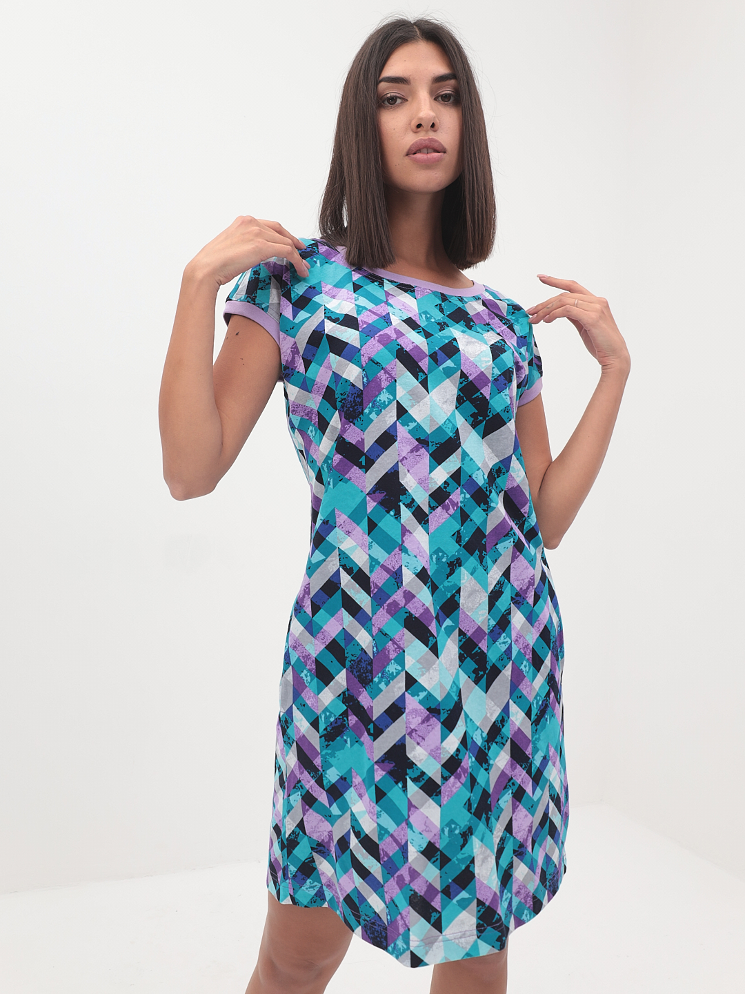 Платье домашнее женское MOM №1 MOM-0157 голубое XS