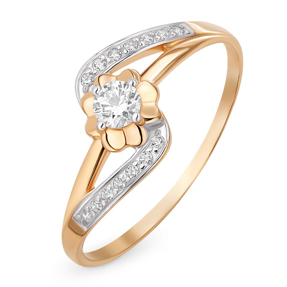 

Кольцо женское из красного золота с кристаллами cваровски 585Gold 301009782, р, 301009782
