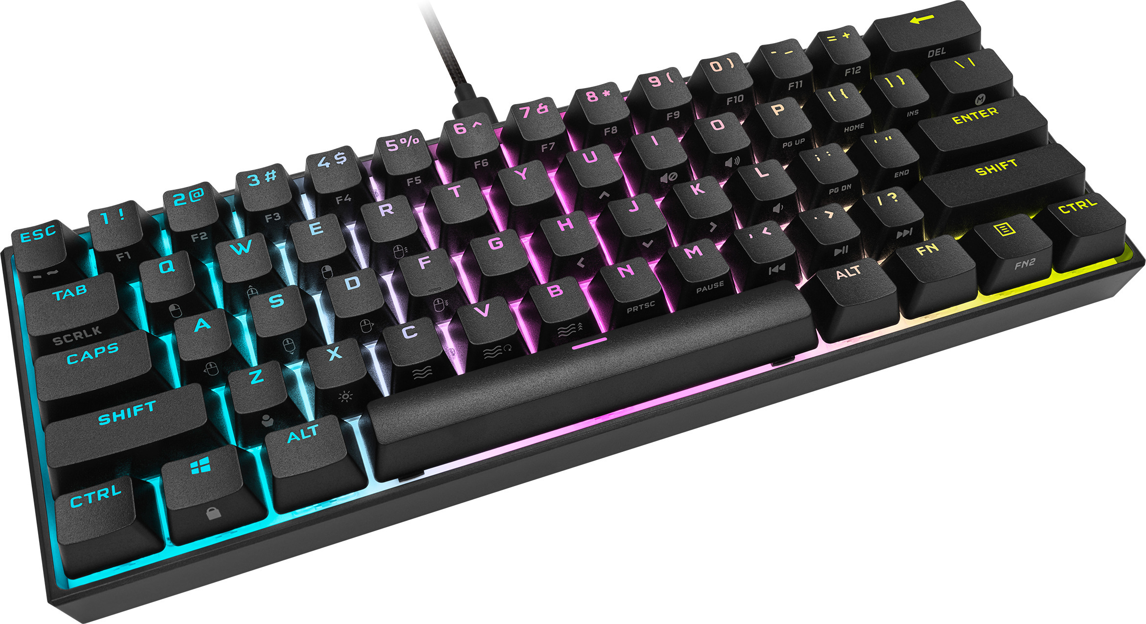 Проводная игровая клавиатура Corsair K65 Mini RGB Cherry MX черный (0840006639701)