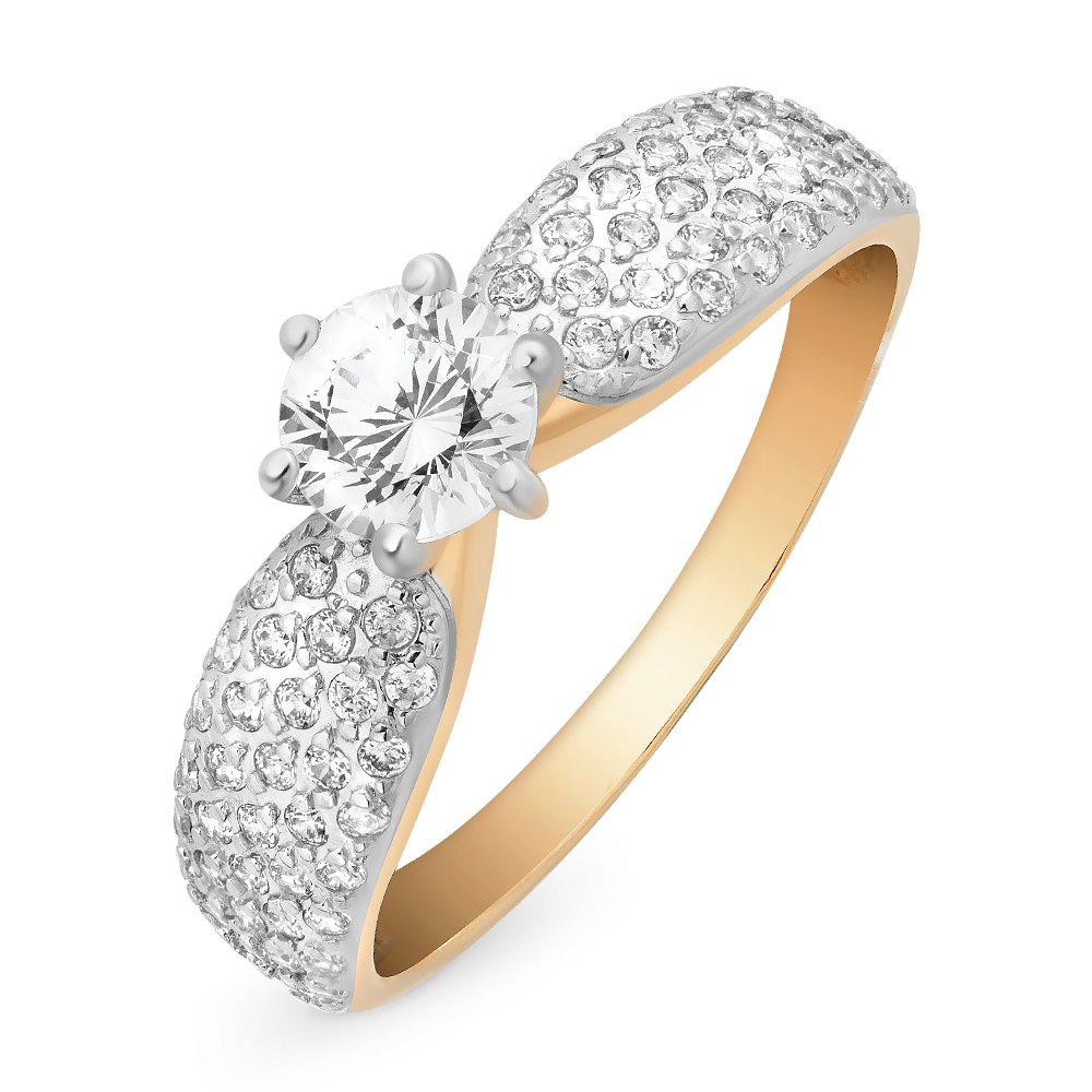 

Кольцо женское из красного золота с кристаллами cваровски 585Gold 301009584, р. 19,5, 301009584