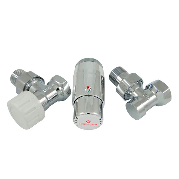 Комплект Schlosser DN15 GZ1/2 x GW1/2 угловой с головкой Мини M30x1,5, Хром комплект клапанов угловой schlosser