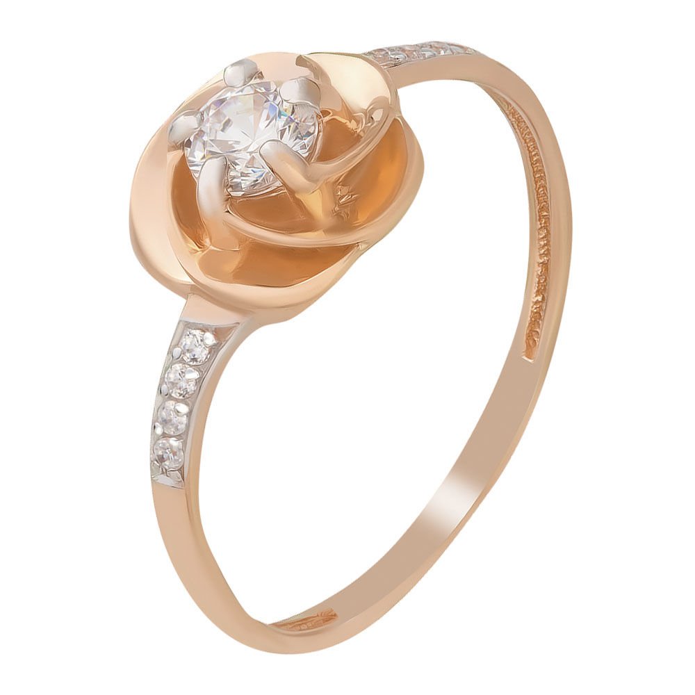 

Кольцо женское из красного золота с кристаллами cваровски 585Gold 301009451, р, 301009451