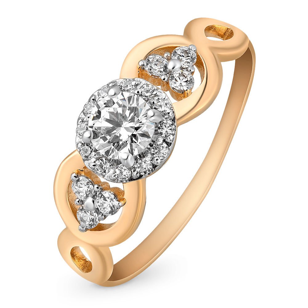 

Кольцо женское из красного золота с кристаллами cваровски 585Gold 301009425, р, 301009425